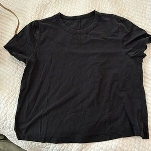 Black Lulu lemon cropped t shirt